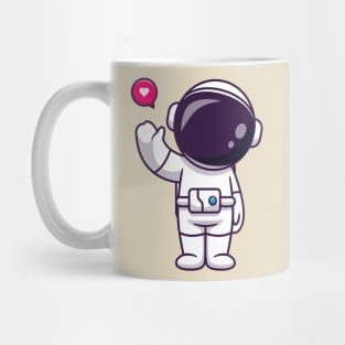 Cute Astronaut Waving Hand Cartoon Mug